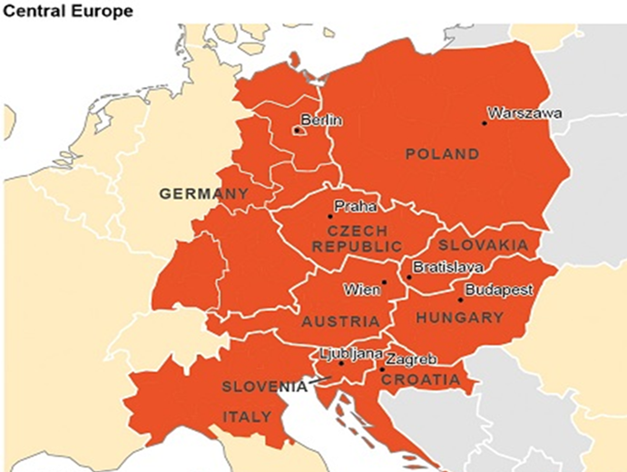 Central Europe map