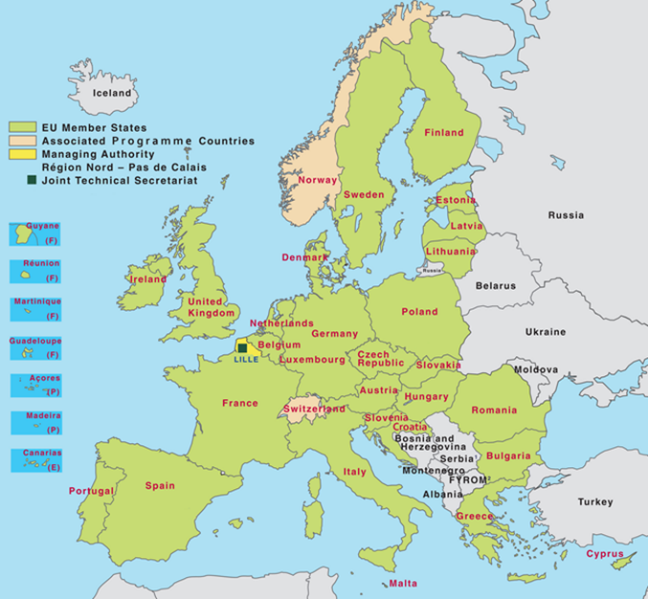 Interreg Europe map